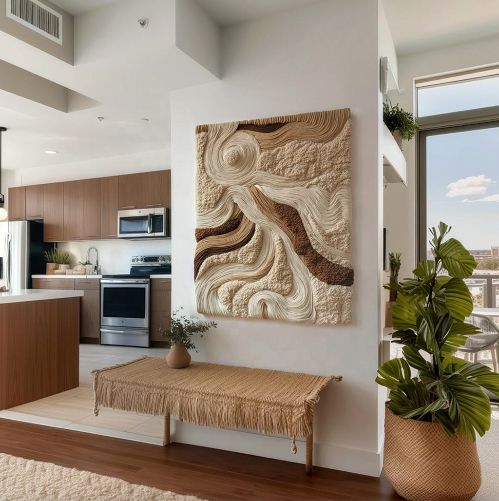 Modern Abstract 3D Textured Canvas Wall Art – Elegant Handmade Home Decor