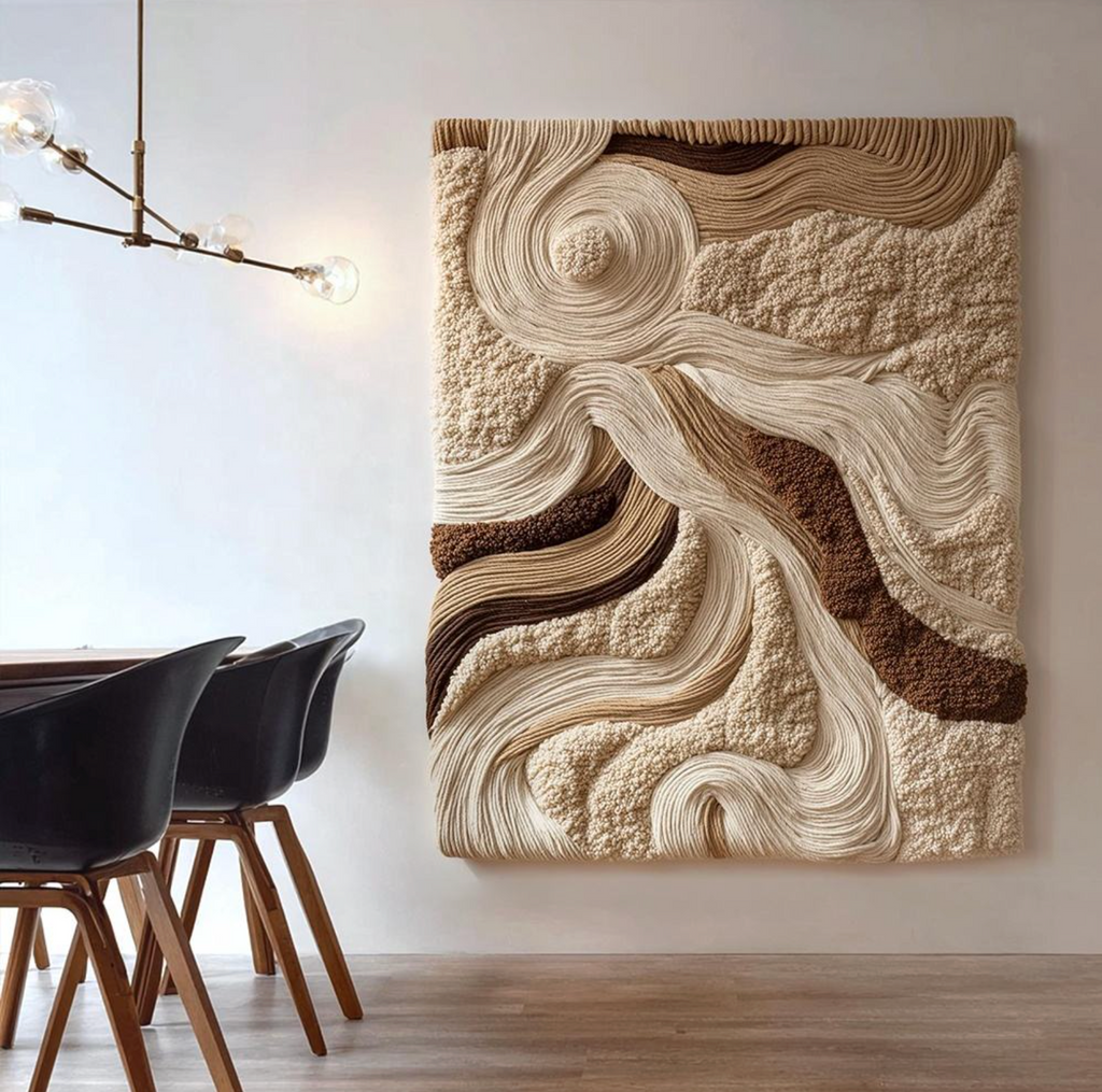 Modern Abstract 3D Textured Canvas Wall Art – Elegant Handmade Home Decor