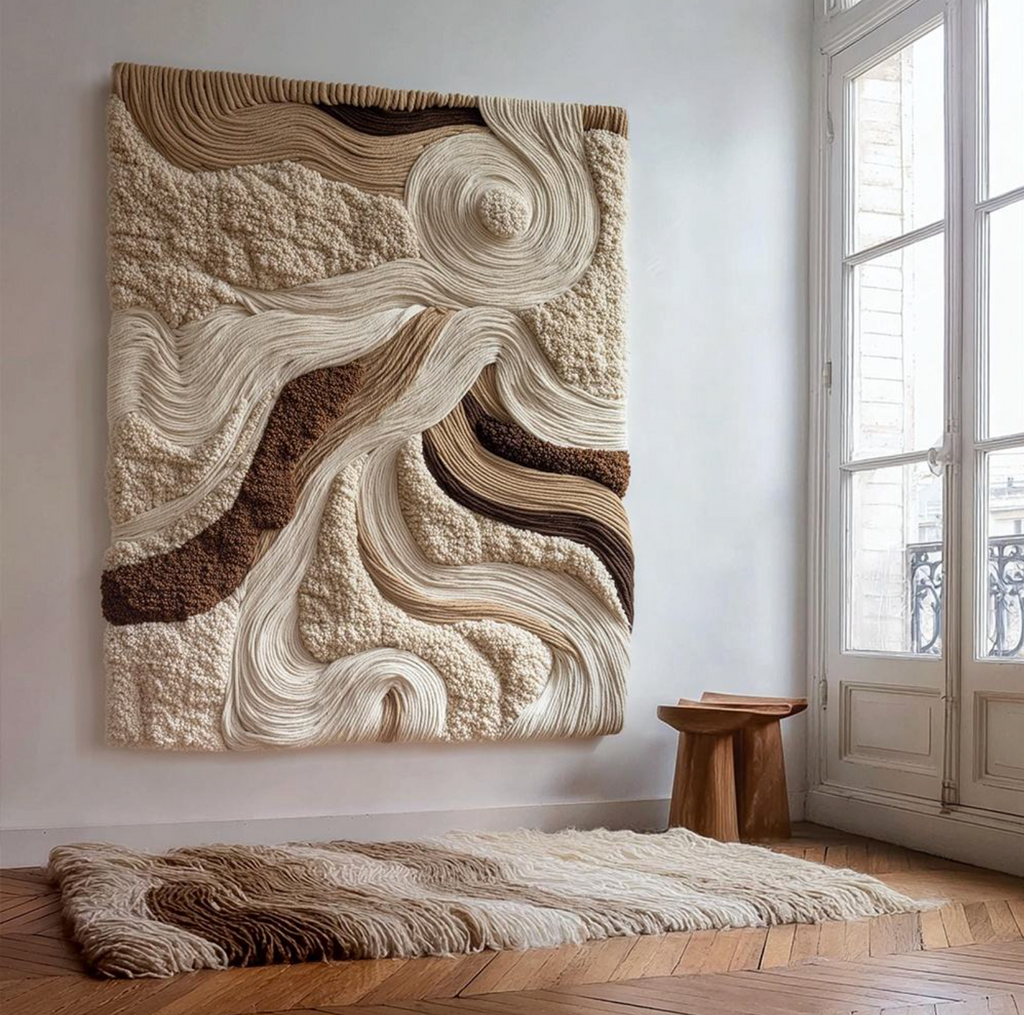 Modern Abstract 3D Textured Canvas Wall Art – Elegant Handmade Home Decor
