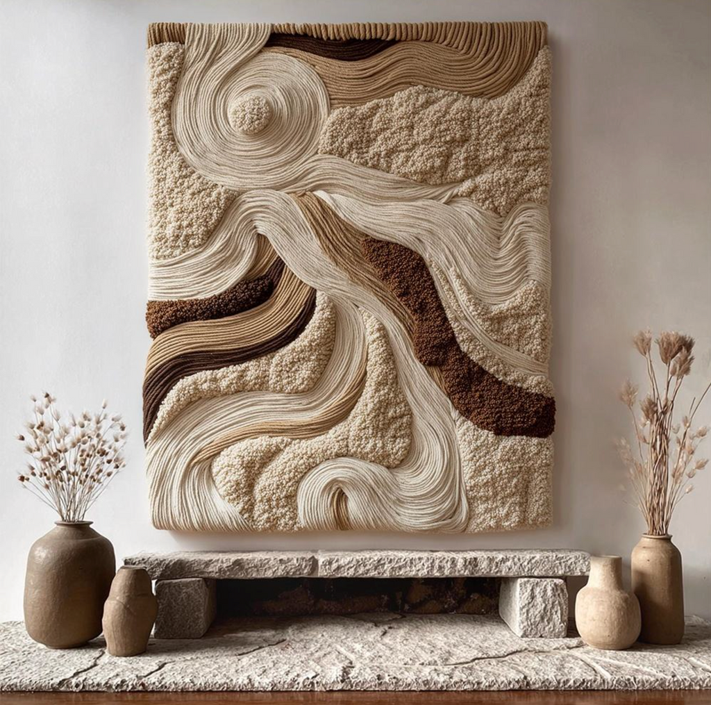 Modern Abstract 3D Textured Canvas Wall Art – Elegant Handmade Home Decor